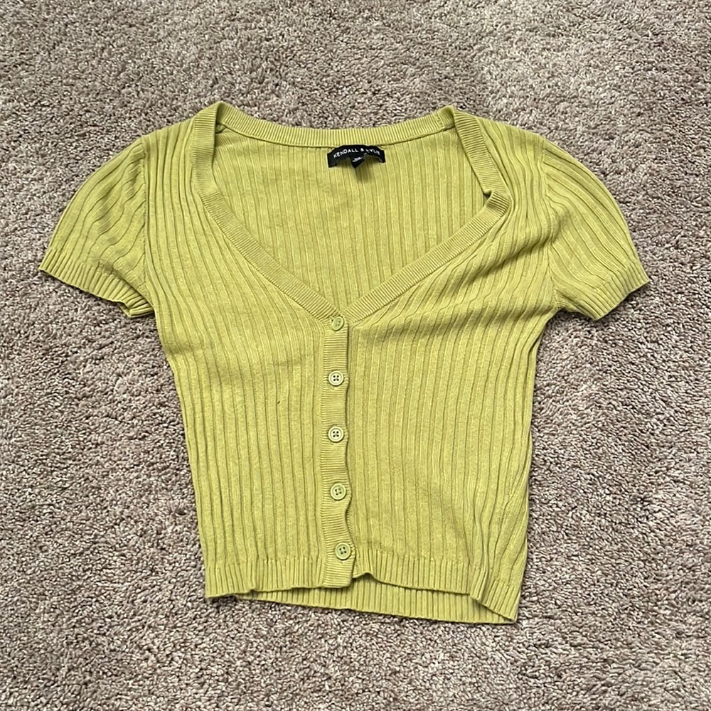 Kendall & Kylie | Green crop top | xs